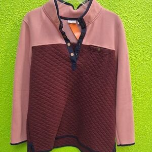 L.L. Bean Kids' Pink and Brown Quilted Sweatshirt